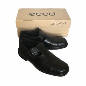 NEW ECCO Black Leather Loafer Sz 43